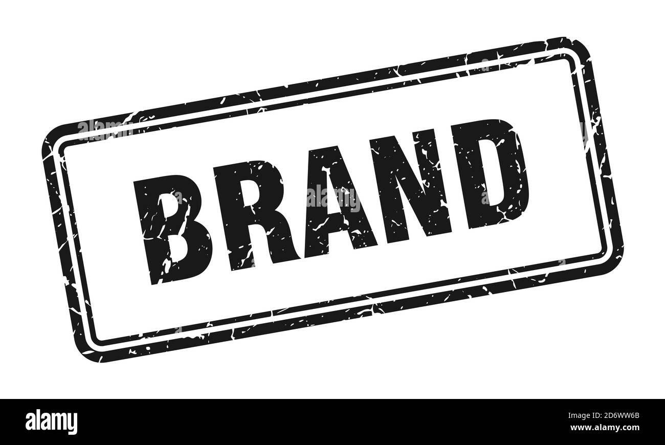 brand stamp. square grunge sign isolated on white background Stock ...