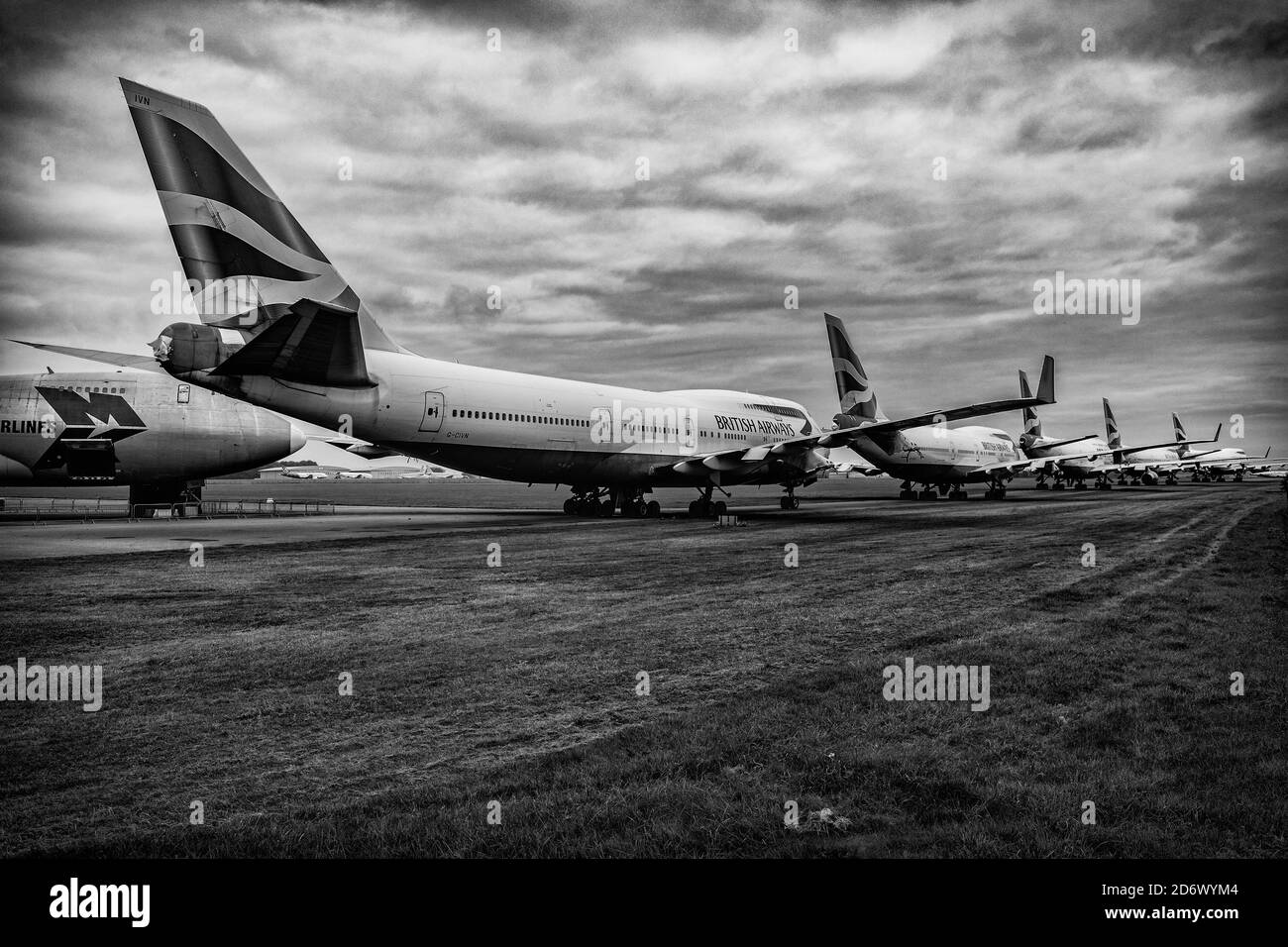 British Airways Boeing 747 Jumbo Jets Being Recycled At Cotswold Airport Near Kemble In The Cotswolds . Stock Photo