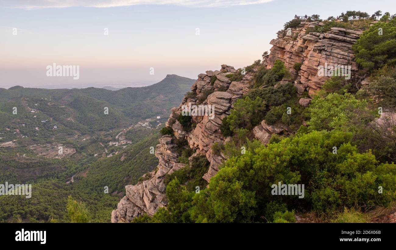 beautiful Spanish mountain landscape with soft light Stock Photo