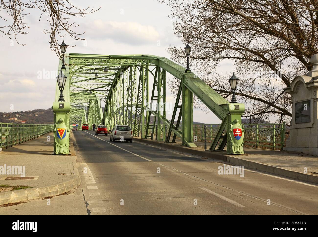 Maria Valeria Bridge over Danube river in Sturovo. Slovakia Stock Photo