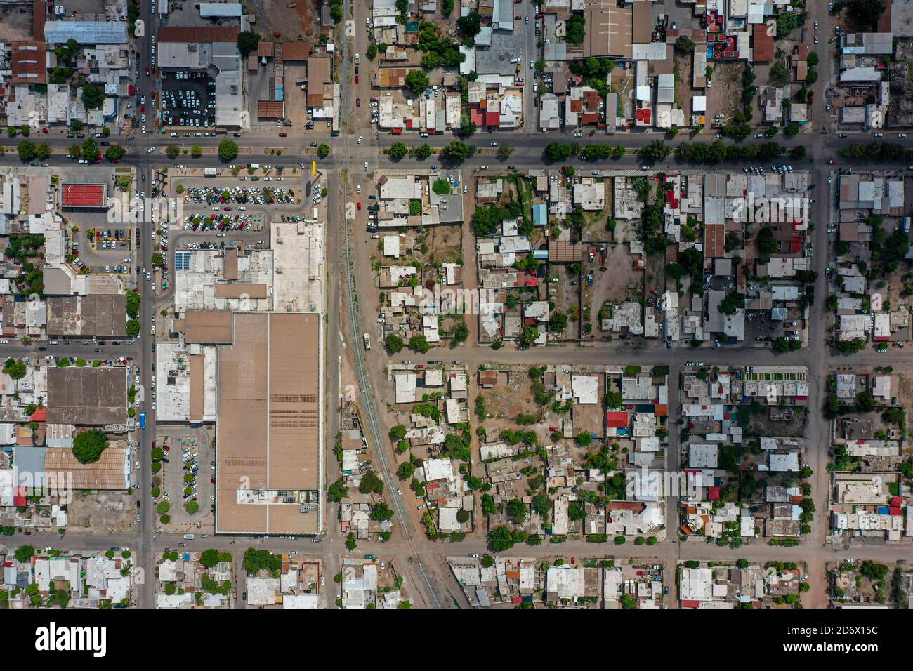 Aerial view of Navojoa, Sonora, Mexico. City in the Valle del Mayo