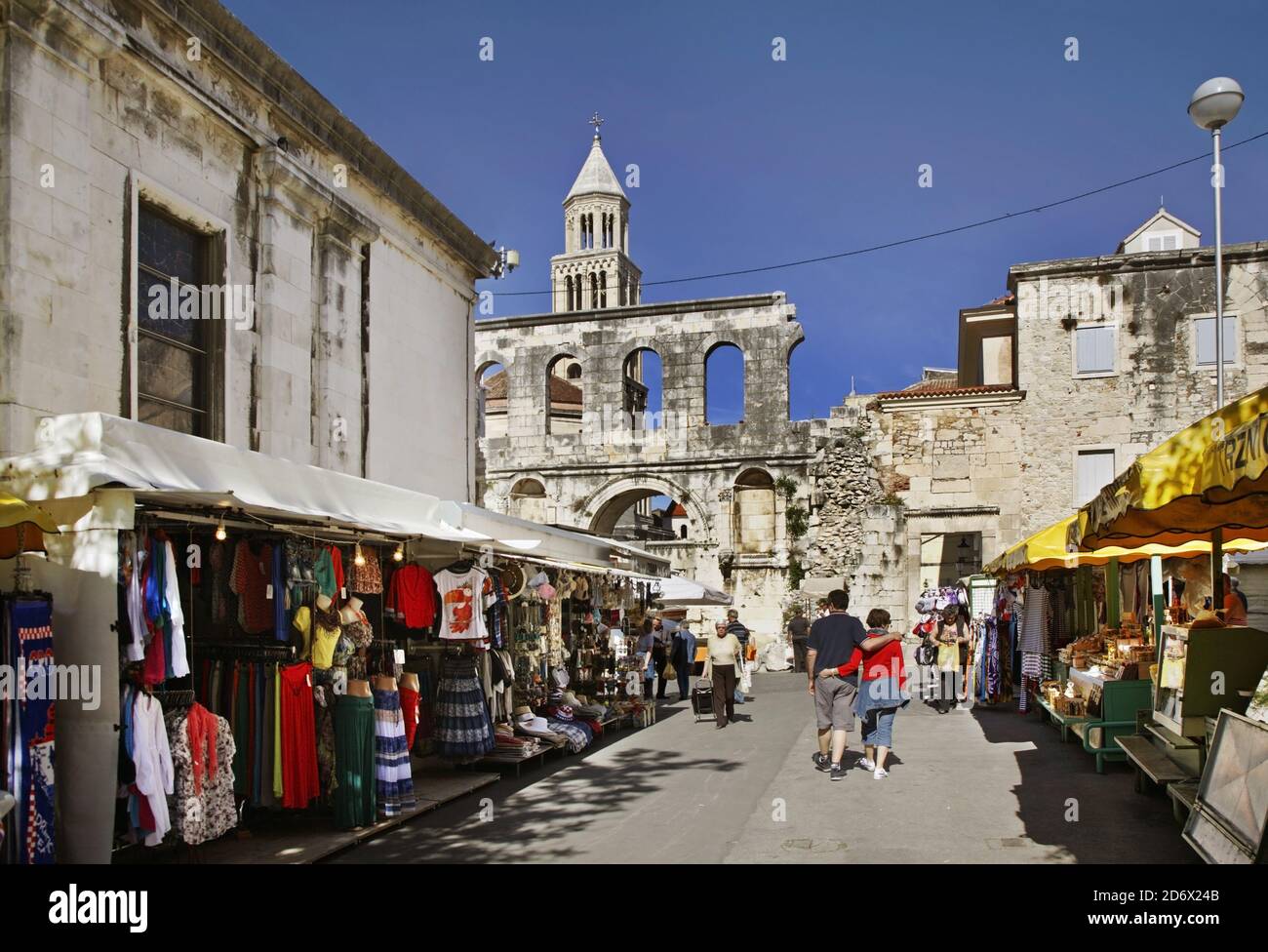 Market street in Split. Croatia Stock Photo