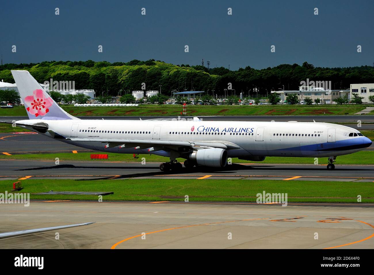 China Airlines-Taiwan, Airbus,A330-300, B-18317, Taxi, Narita Airport, Chiba, Japan Stock Photo