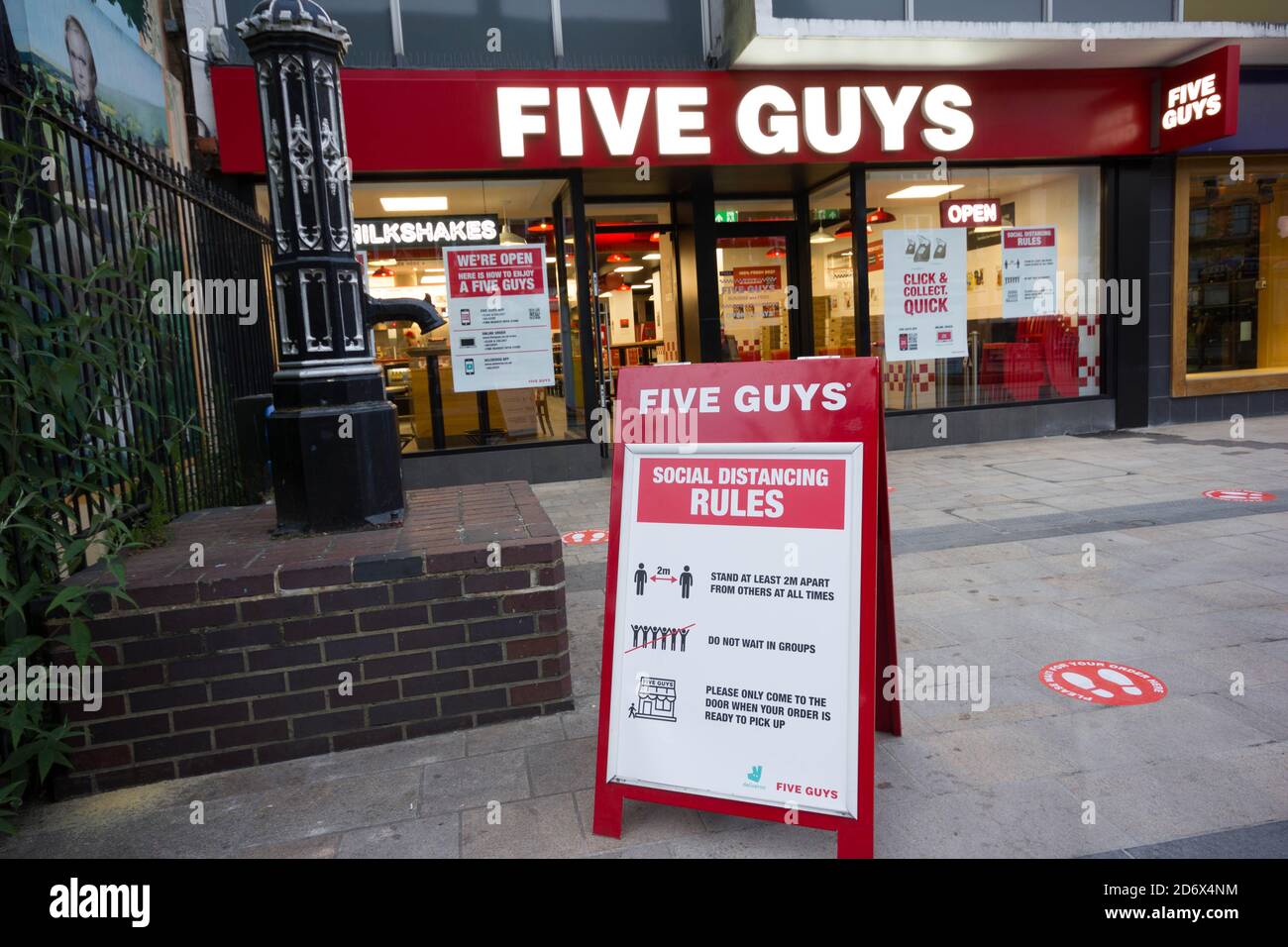 Five Guys shop open for takeaway during covid19 lockdown in London, England Stock Photo Alamy