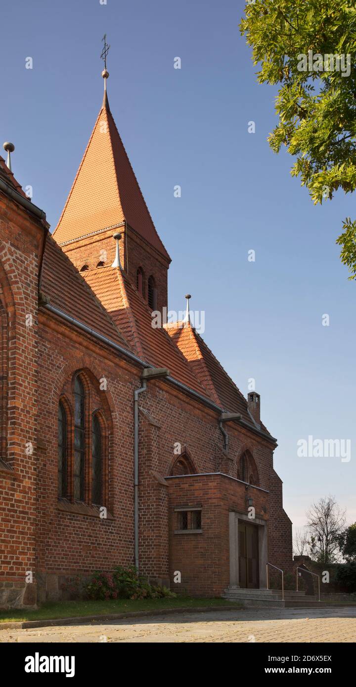 Parish church Apostles Szymon and Juda Tadeusz - Shrine of Our Lady of Pregnancy in Wabrzezno. Poland Stock Photo