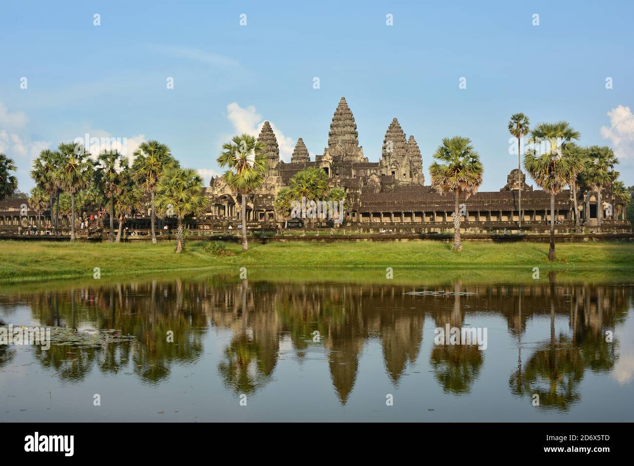 Angkor Wat reflected in the east pond, Cambodia Stock Photo