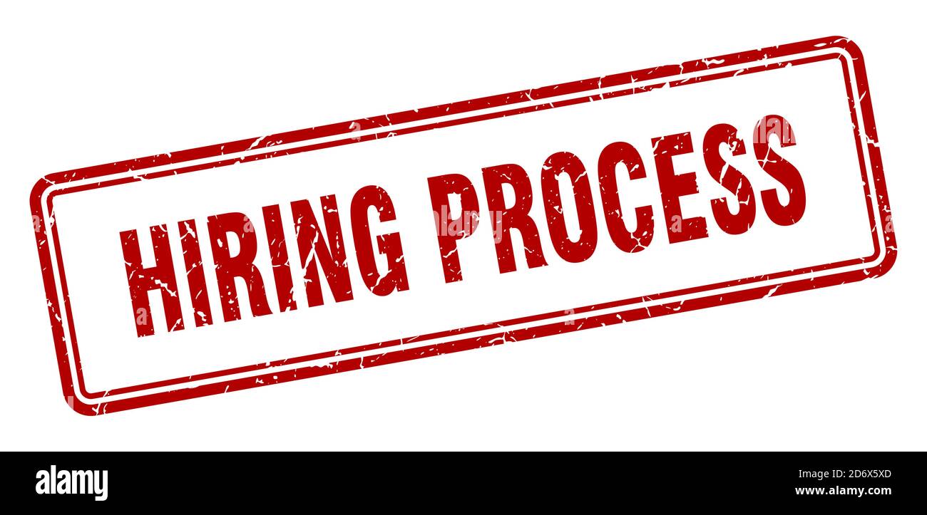 hiring process stamp. square grunge sign isolated on white background