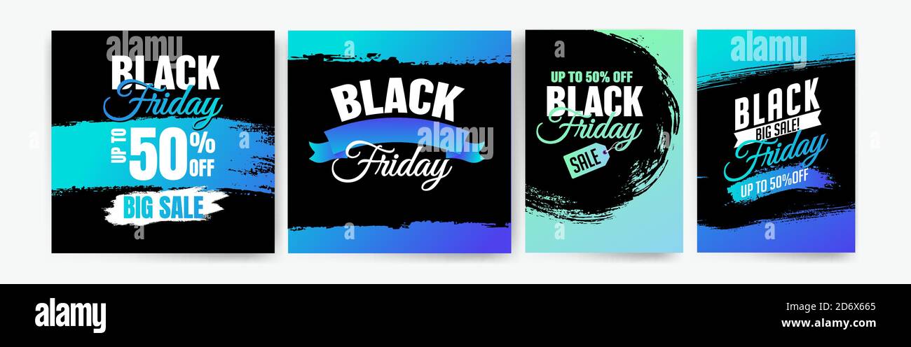 Banner templates for black friday. Promotion banner, offer, sale. Templates for web banners, flyers, poster. Colorful background and text. Black Frida Stock Vector