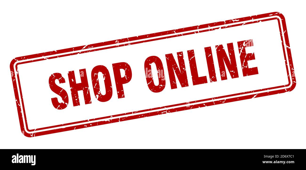 shop online stamp. square grunge sign isolated on white background ...