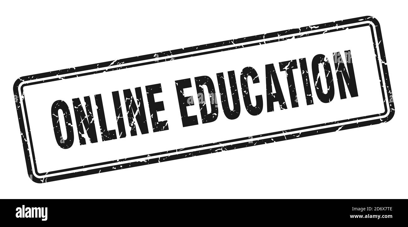 online education stamp. square grunge sign isolated on white background ...