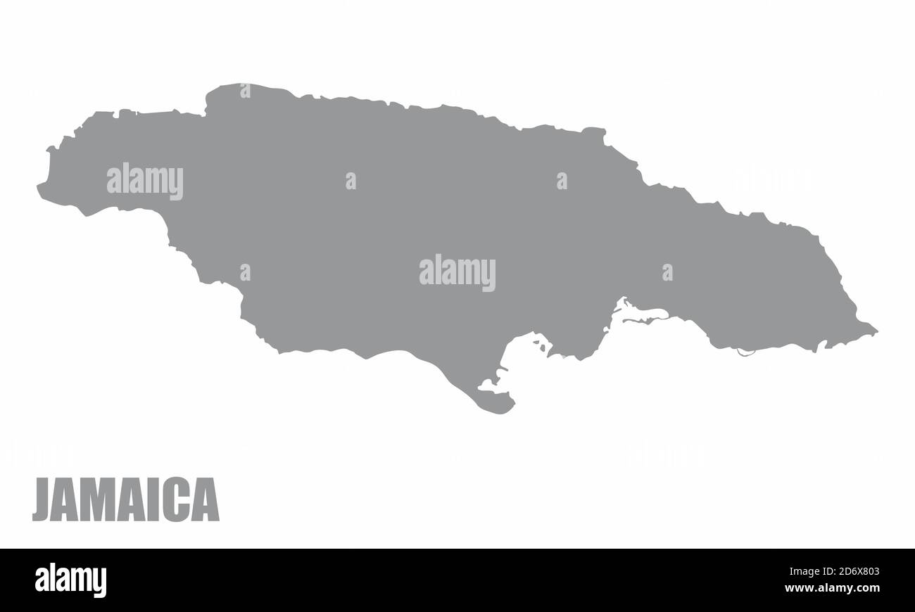 Jamaica silhouette map Stock Vector