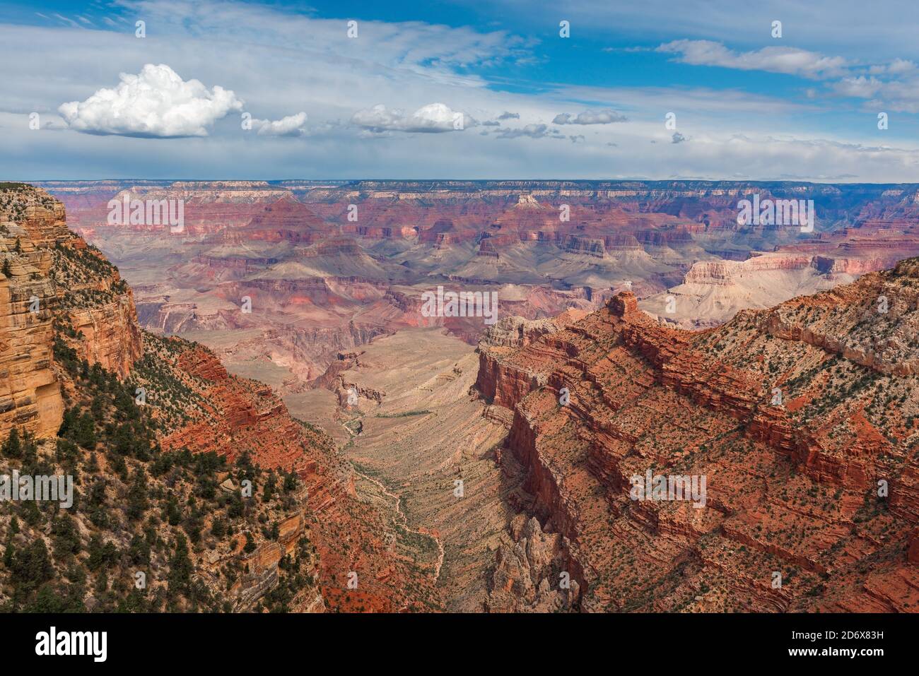 Grand Canyon landscape at sunset from South Rim, Arizona, United States of America (USA). Stock Photo