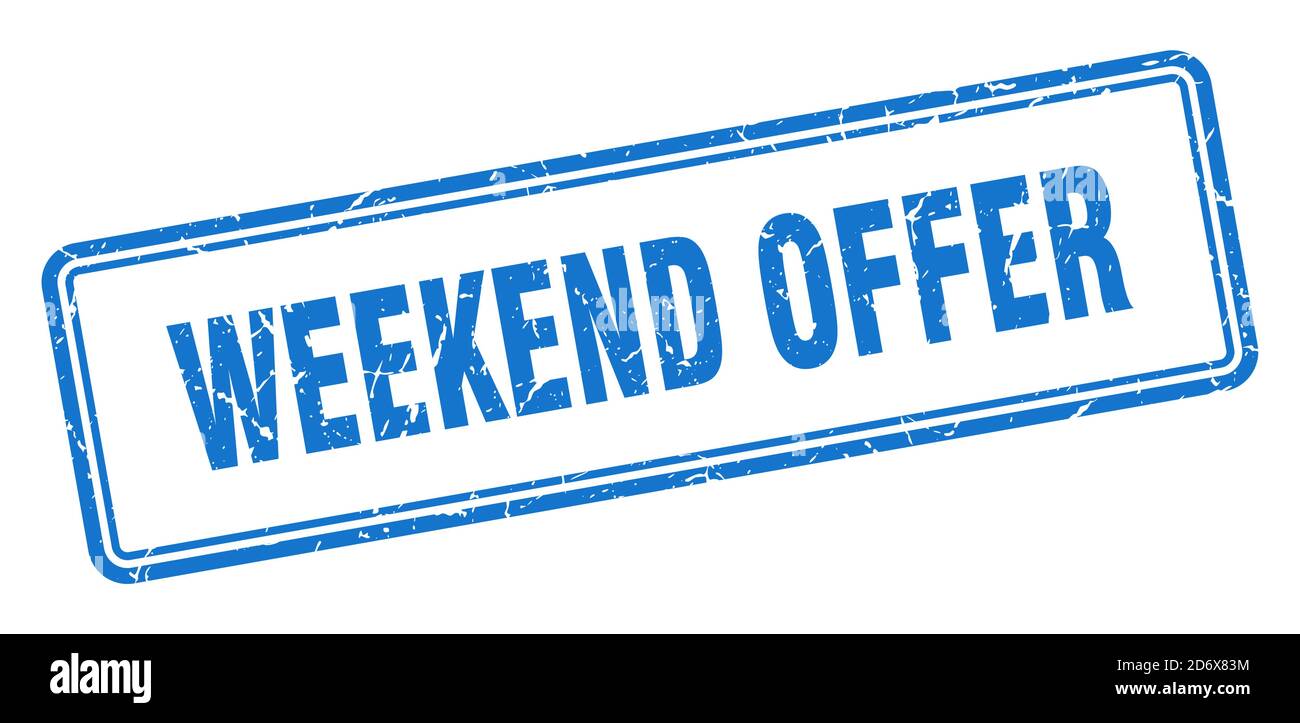 weekend offer stamp. square grunge sign isolated on white background ...