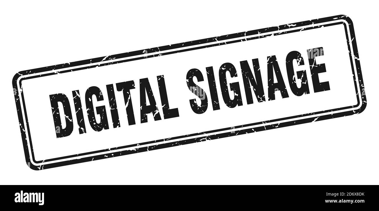 digital signage stamp. square grunge sign isolated on white background ...