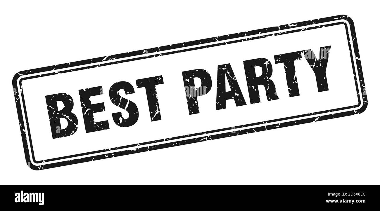 best party stamp. square grunge sign isolated on white background Stock ...