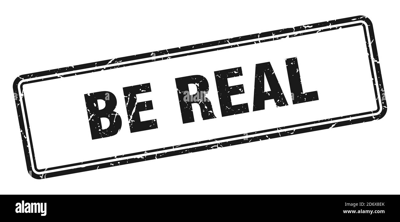 be real stamp. square grunge sign isolated on white background Stock ...