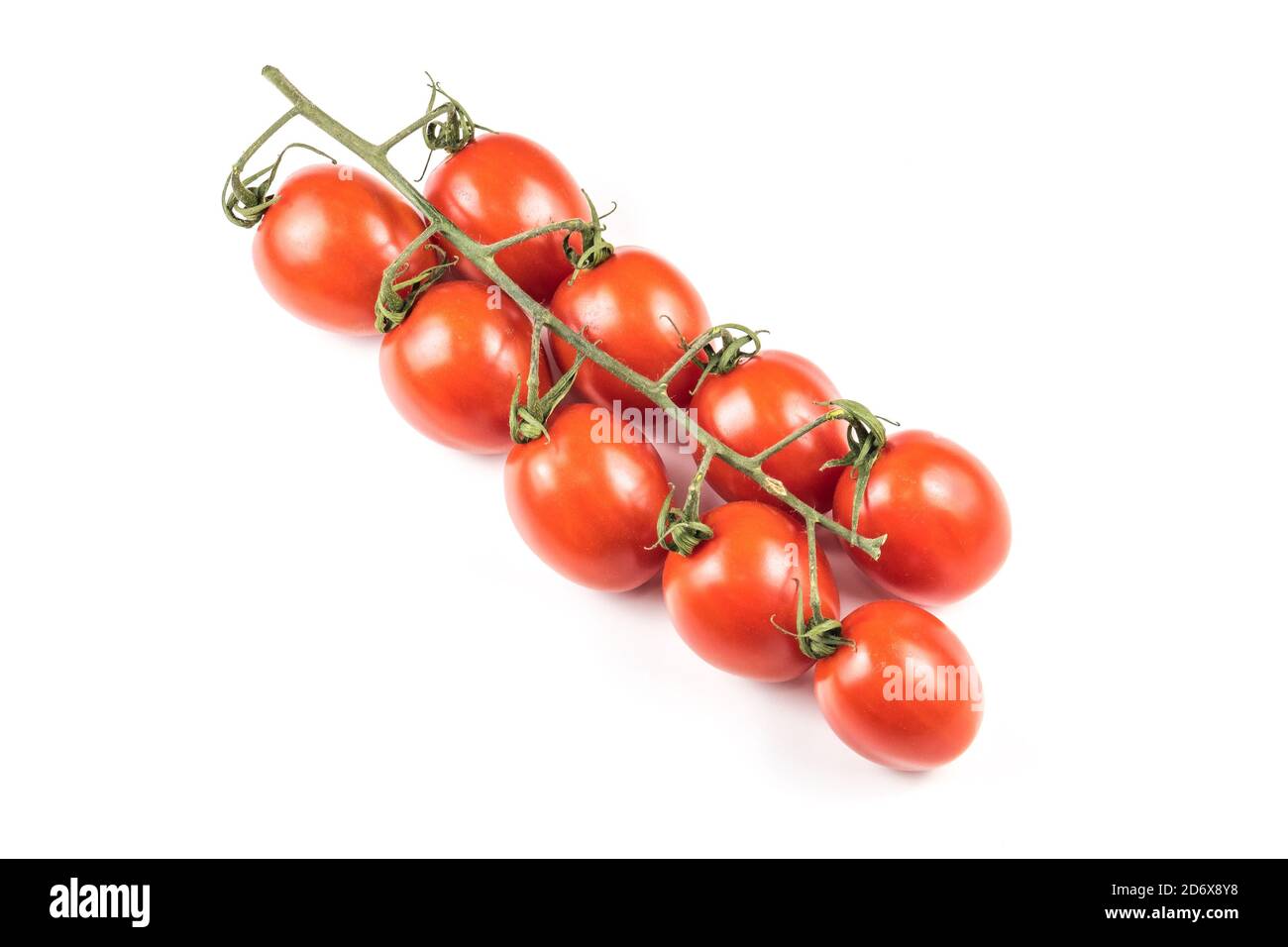 vine tomatoes isolated on white background top view Stock Photo