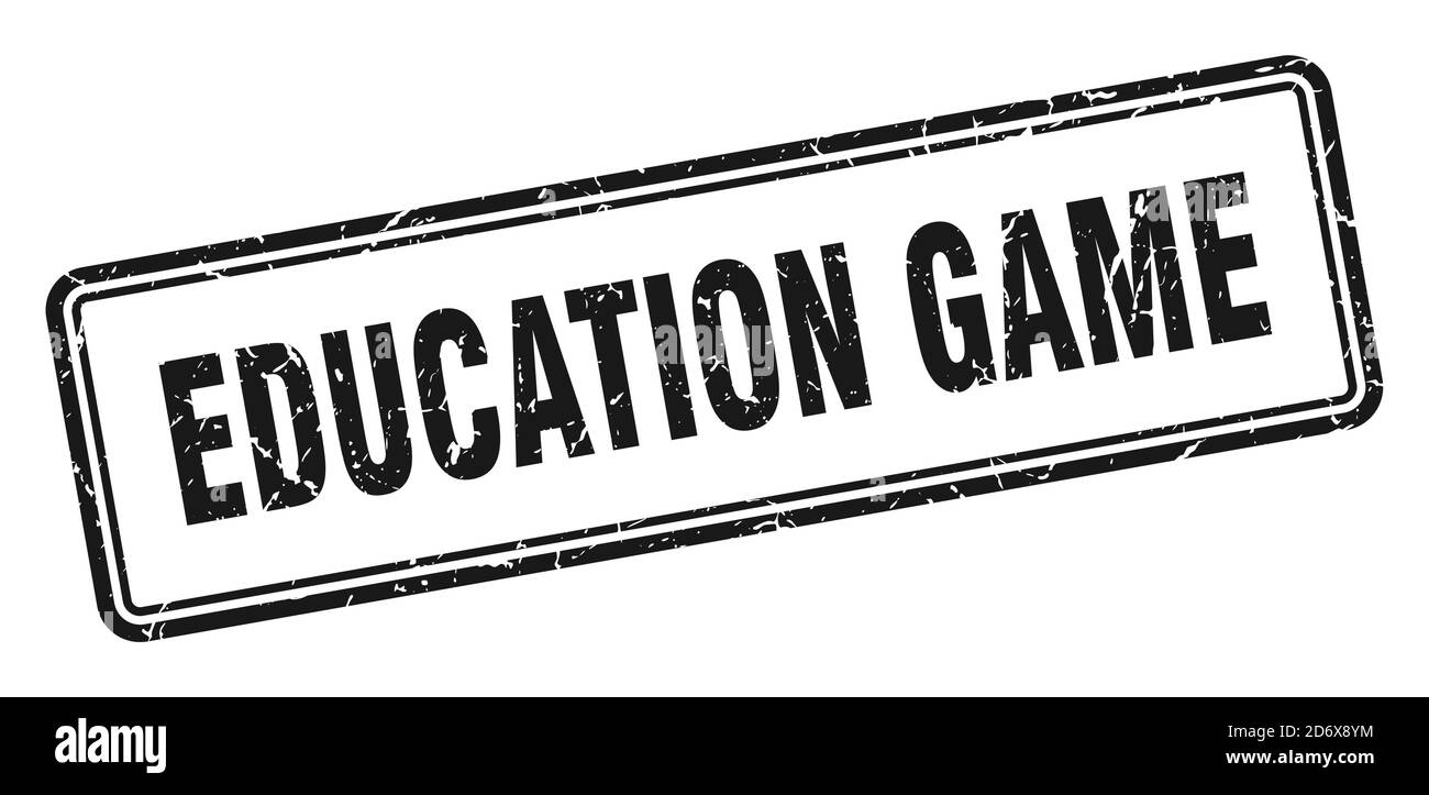 education game stamp. square grunge sign isolated on white background ...