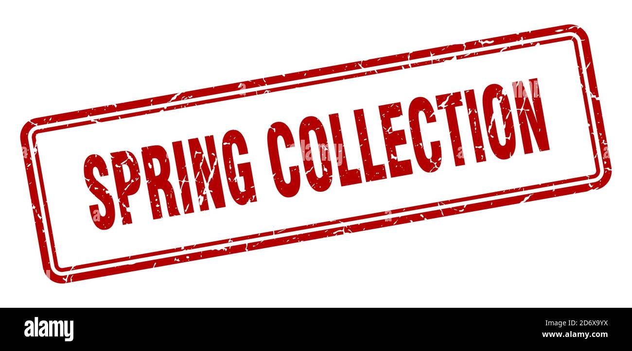 New Spring Collection Sign spring collection stamp. square grunge sign isolated on white ...