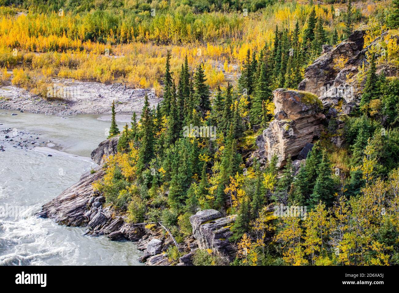 Nenana River valley aerial view in Alaska in fall Stock Photo Alamy