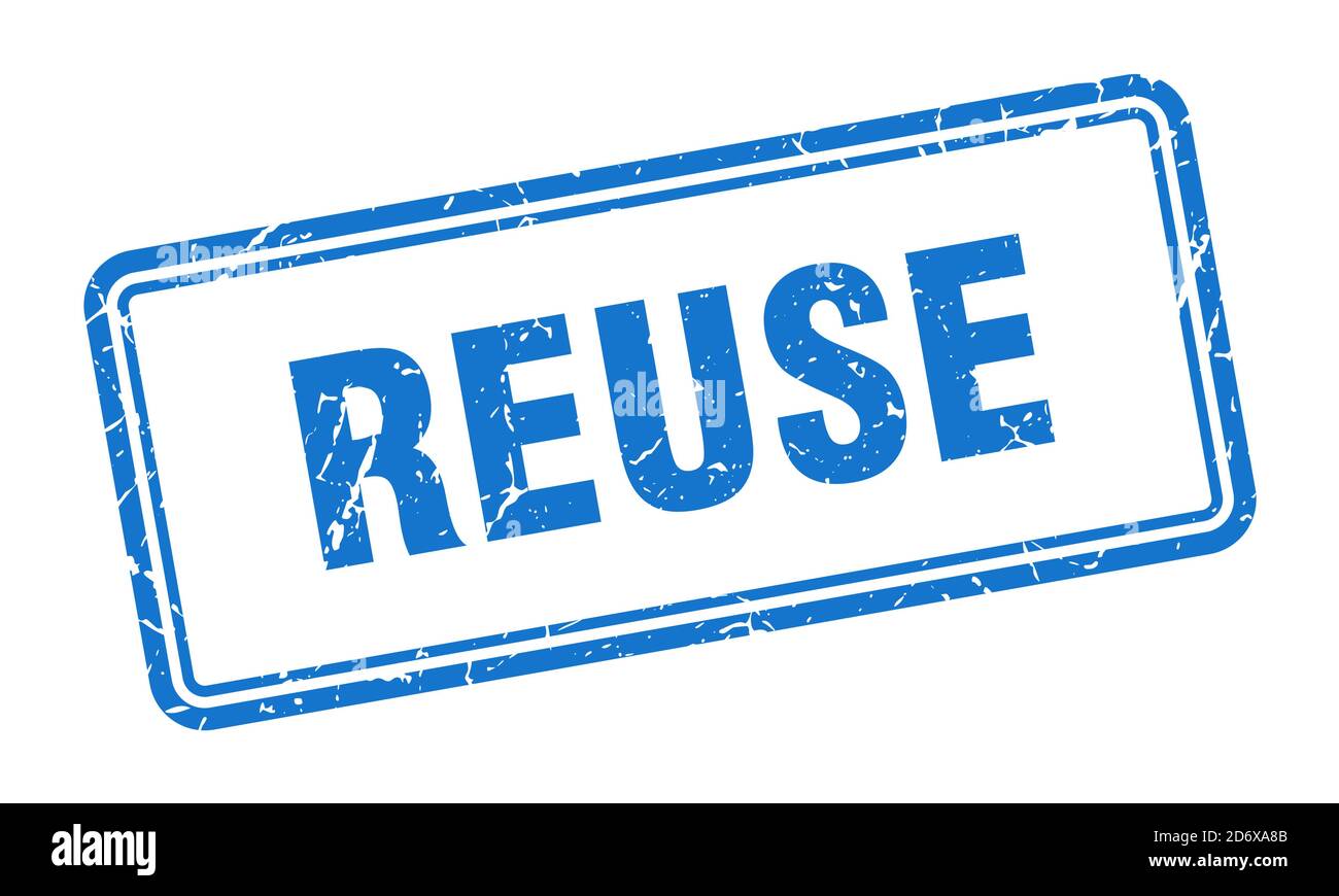 reuse stamp. square grunge sign isolated on white background Stock