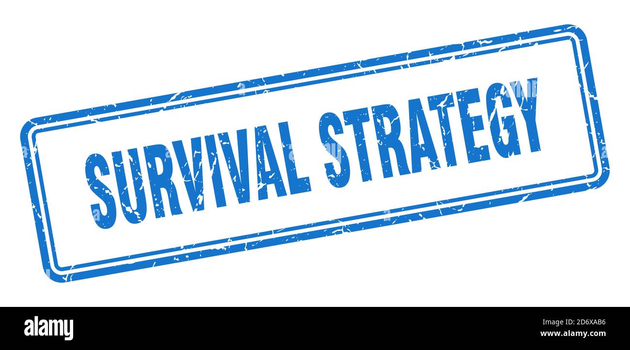 survival strategy stamp. square grunge sign isolated on white ...
