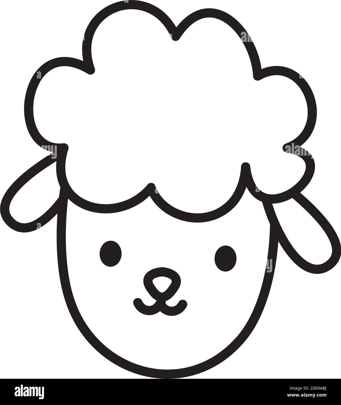 cartoon sheep face icon over white background, line style, vector  illustration Stock Vector Image & Art - Alamy