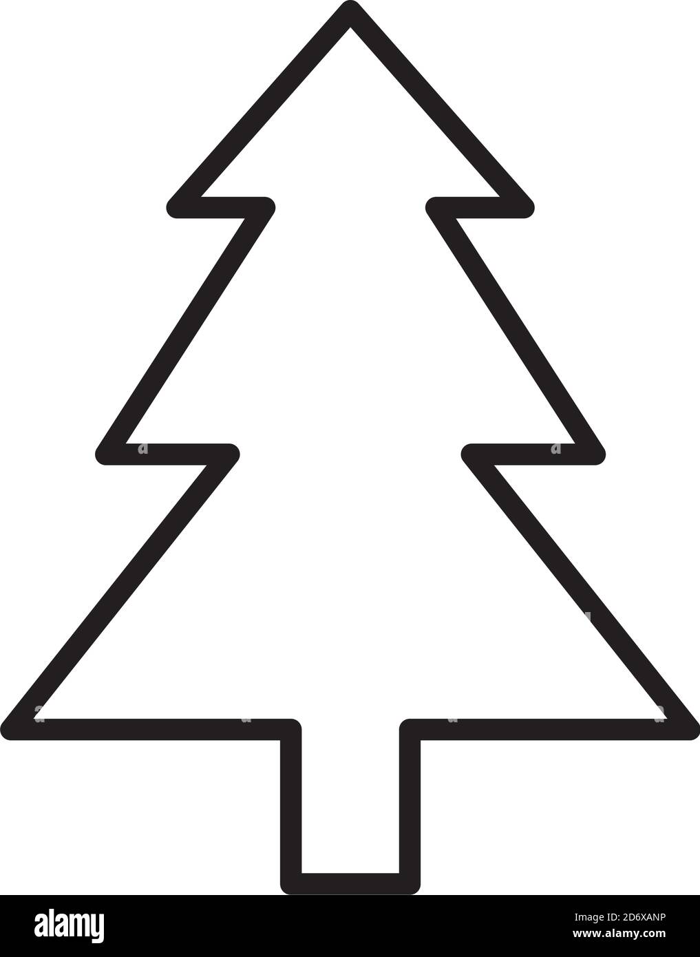 pine tree icon over white background, line style, vector illustration ...