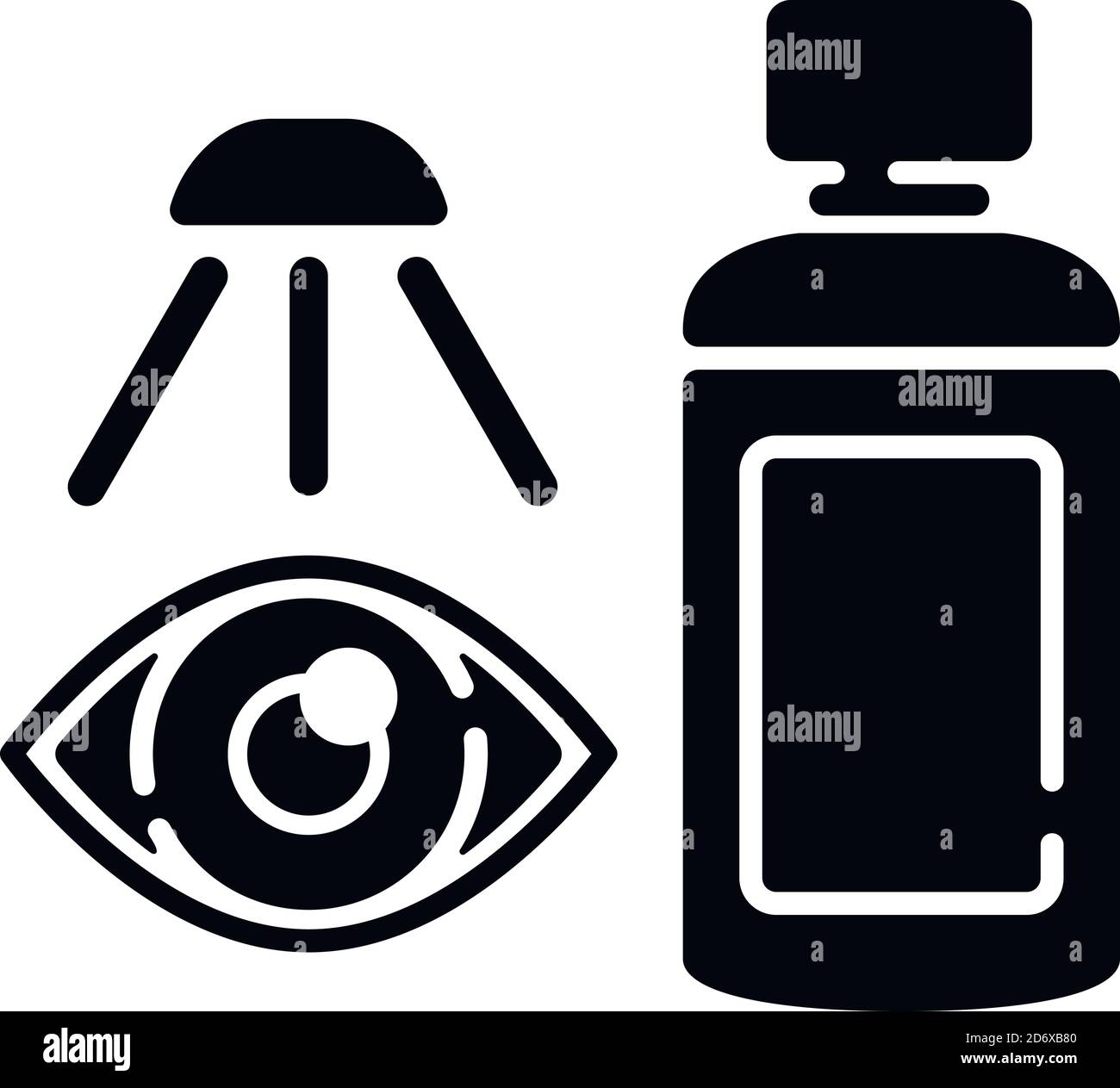 Eyewash black glyph icon Stock Vector