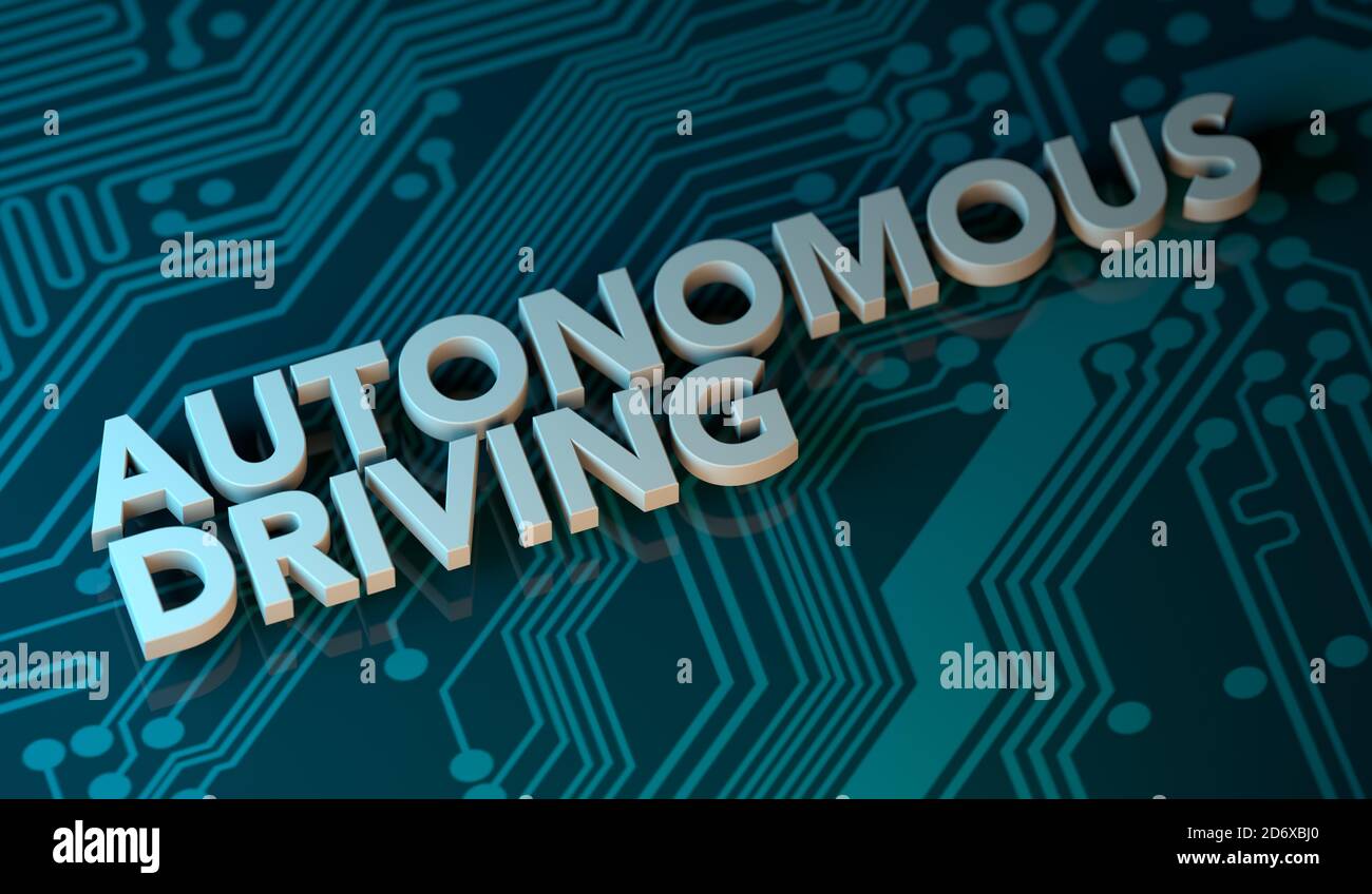 Autonomous Self Driving Vehicle Stock Photo