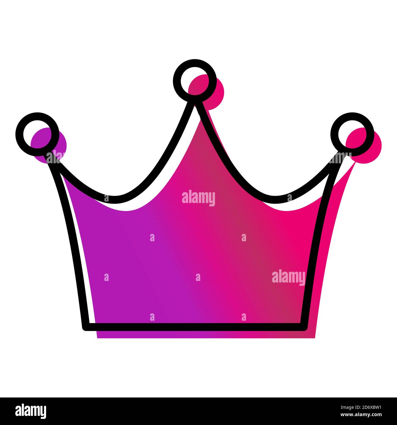 Crown flat vector icon isolated on white background. King sign ...