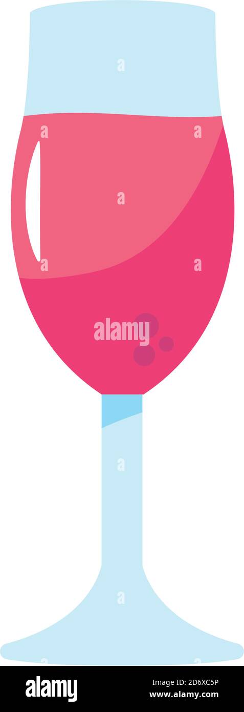 wine glass icon over white background, flat style, vector illustration ...