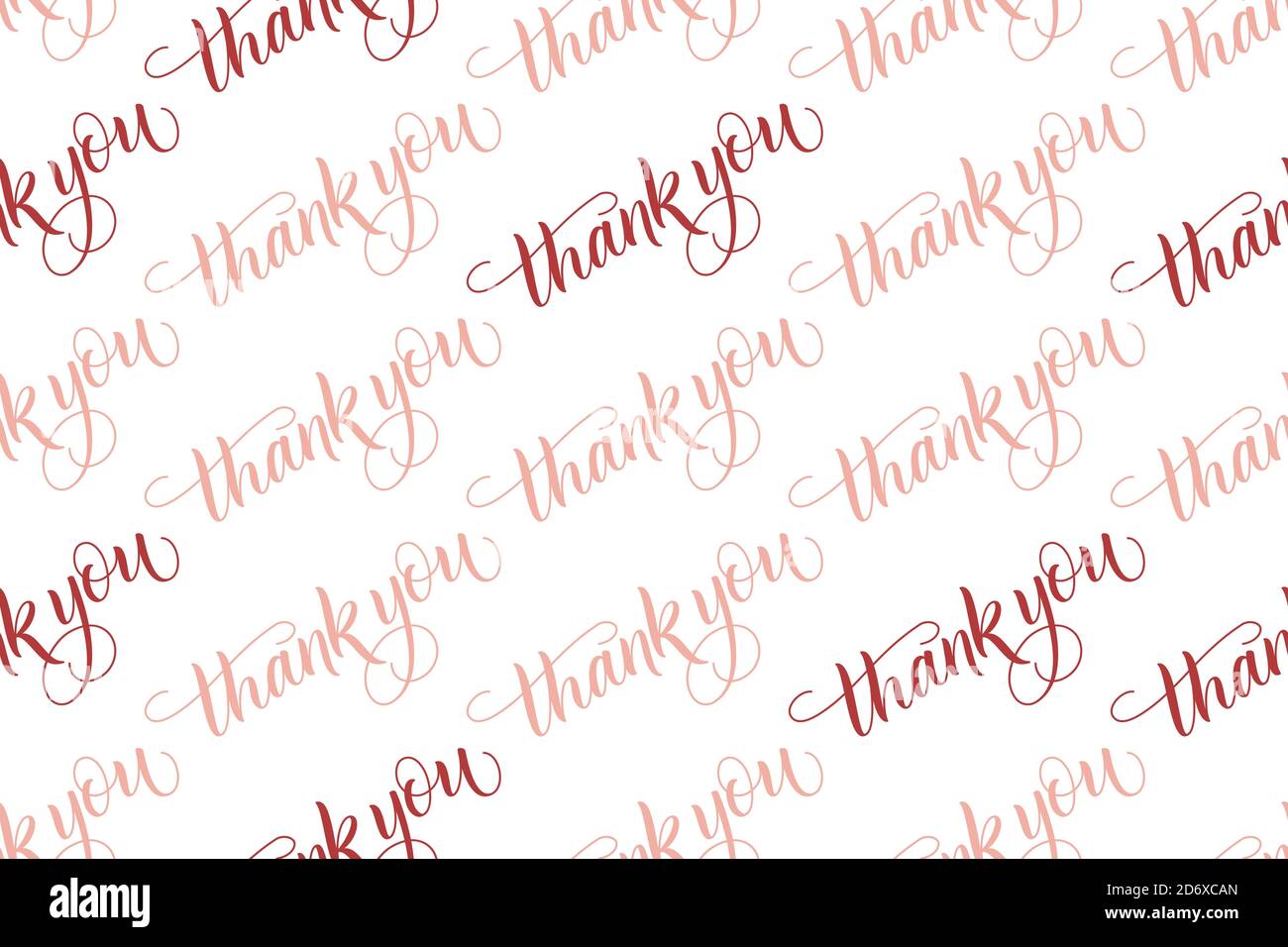Seamless pattern brush calligraphy Thank you Stock Vector