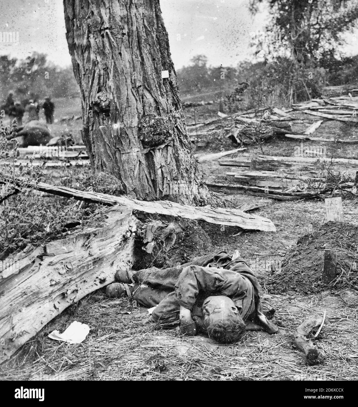 Antietam, Maryland. Federal buried, Confederate unburied, where they fell. American Civil War, 1862 Stock Photo