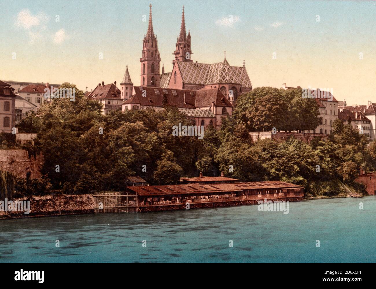 The minster church, Basel, Germany, circa 1900 Stock Photo
