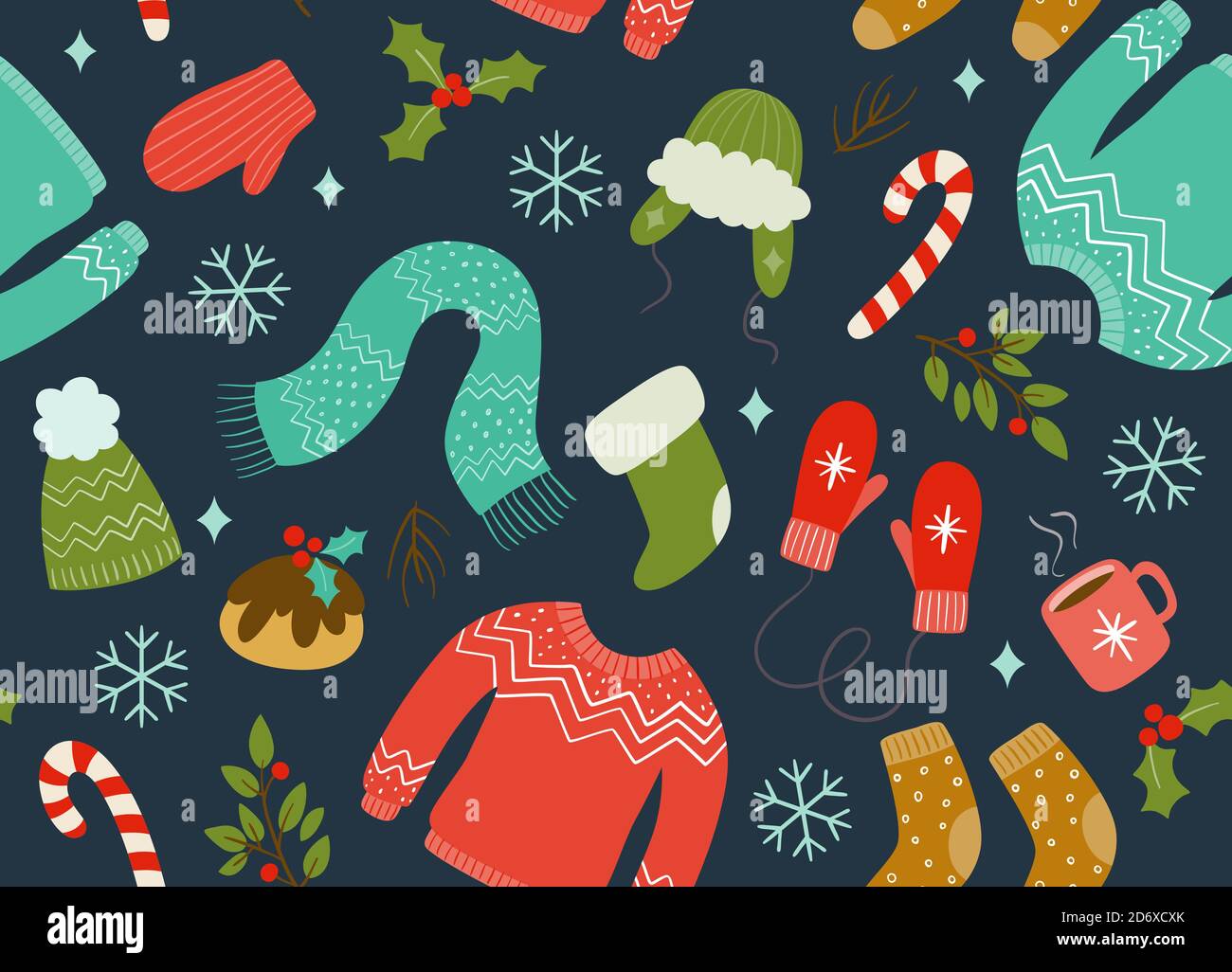 https://c8.alamy.com/comp/2D6XCXK/christmas-seamless-pattern-with-winter-clothes-and-accessories-dark-blue-background-keep-warm-concept-eps-10-vector-illustration-2D6XCXK.jpg