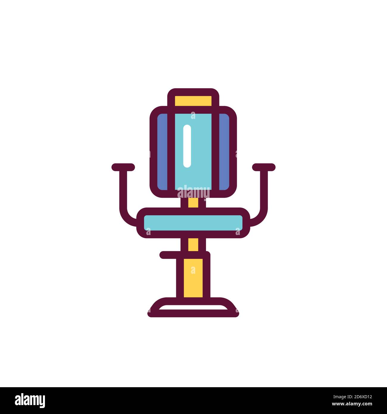Hairdresser's chair color line icon. Isolated vector element Stock Vector