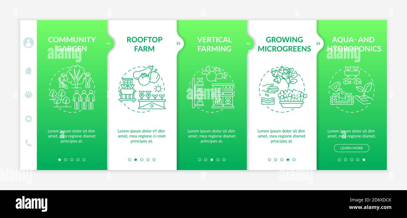Urban farming onboarding vector template Stock Vector