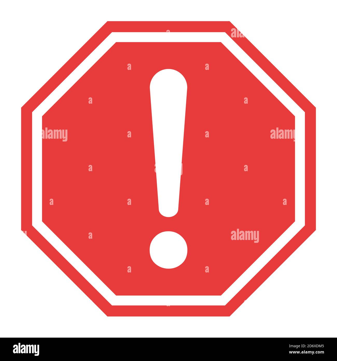 Exclamation mark flat design icon vector. Hazard warning attention sign ...