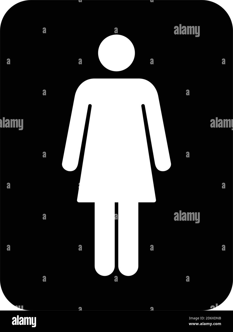 Toilet sign vector with woman symbol in a glyph pictogram illustration