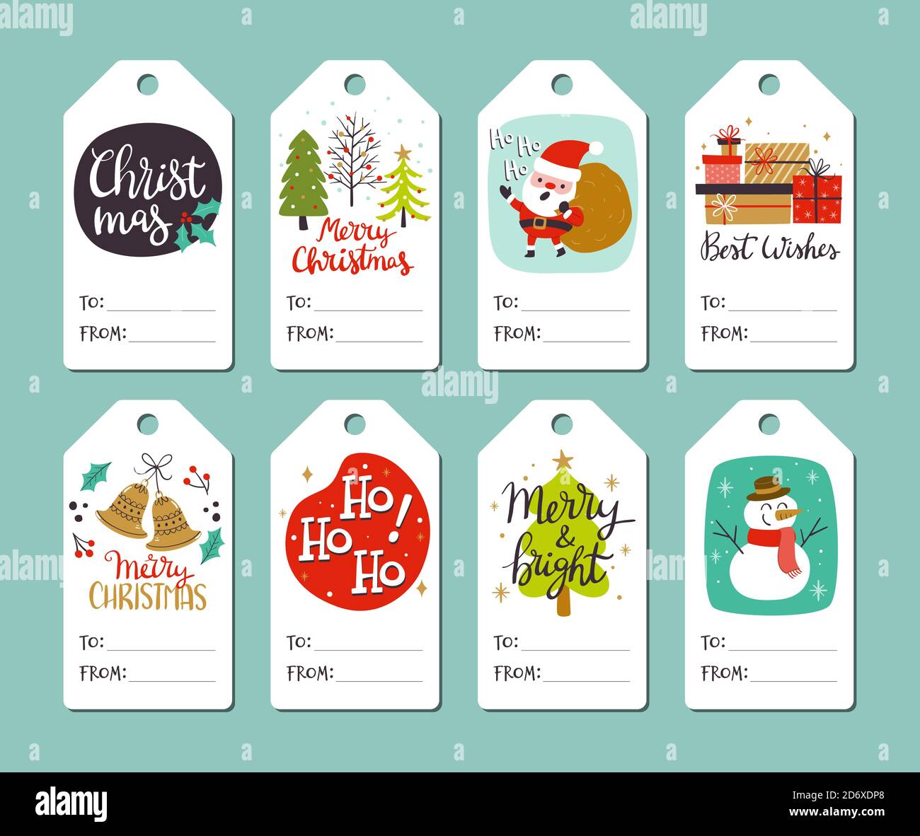 Collection of Christmas hang tags with editable blank space, perfect to ...