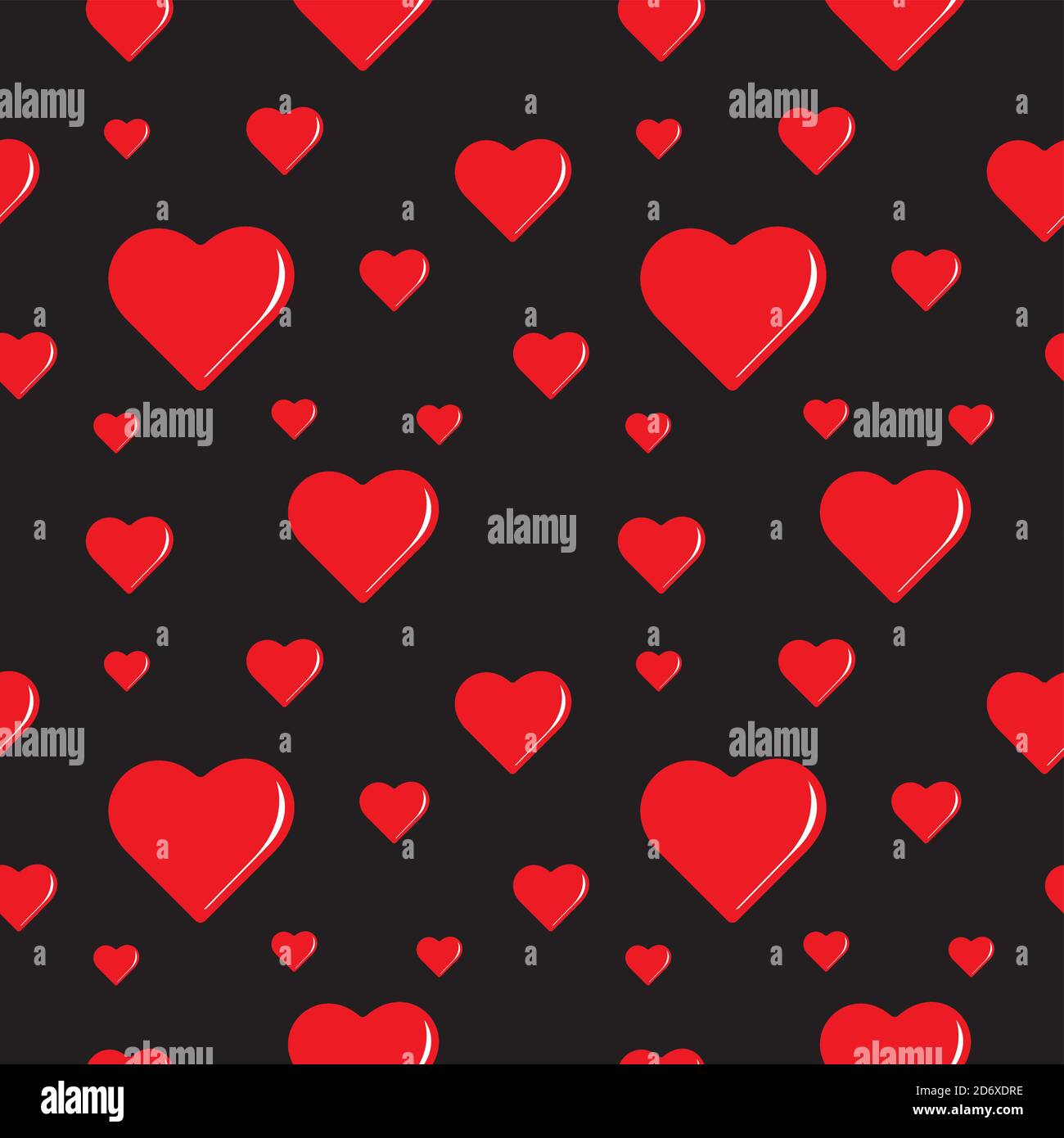 Seamless pattern with Red heart shape, love icon on black color background..  Suitable for halloween, wedding or valentine event. Vector illustration  Stock Vector Image & Art - Alamy