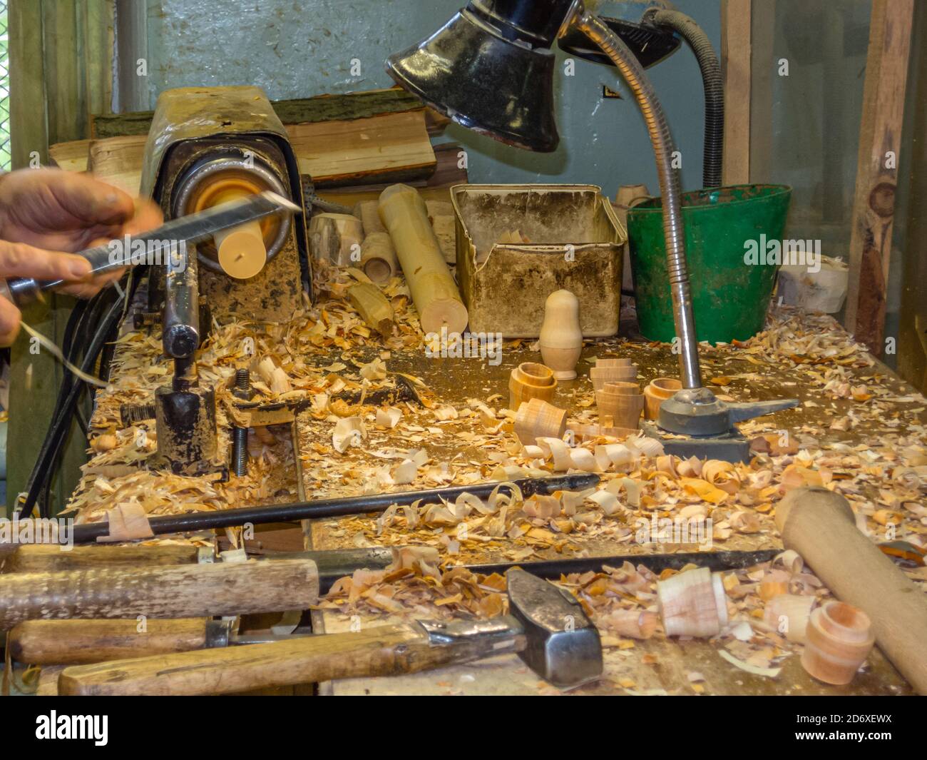 Russian wooden doll manufacturing hires stock photography and images