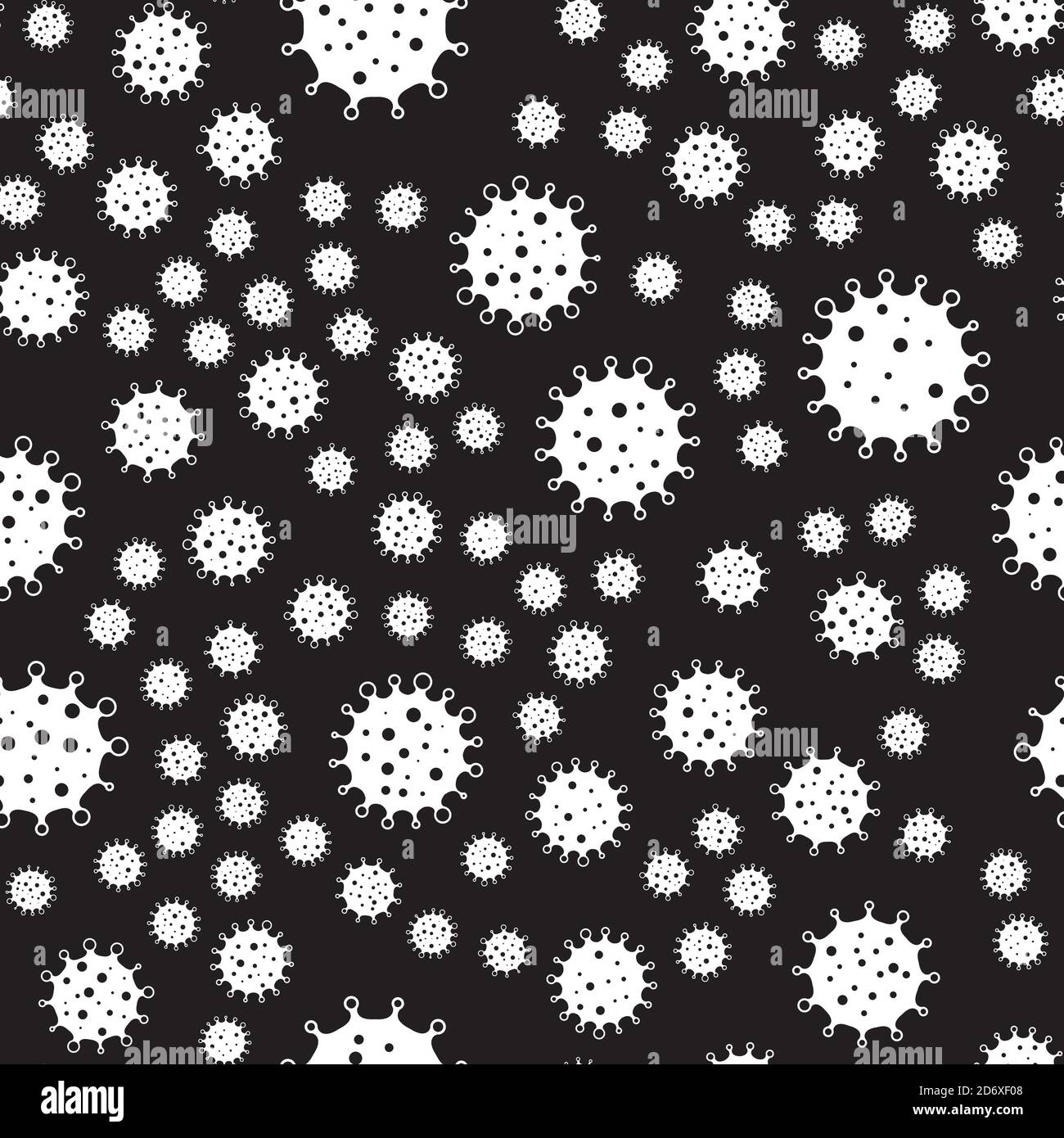Coronavirus seamless background pattern. White virus silhouettes on ...