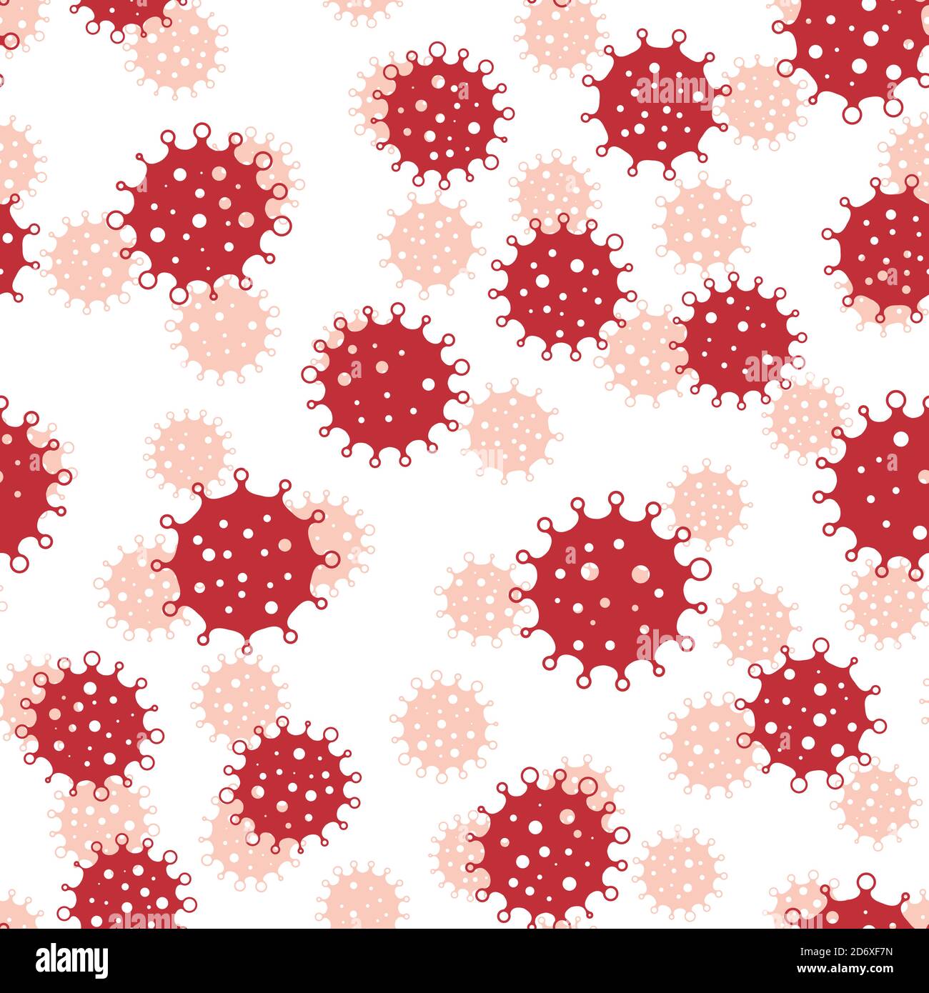 Coronavirus seamless background pattern. Red virus silhouettes. COVID ...