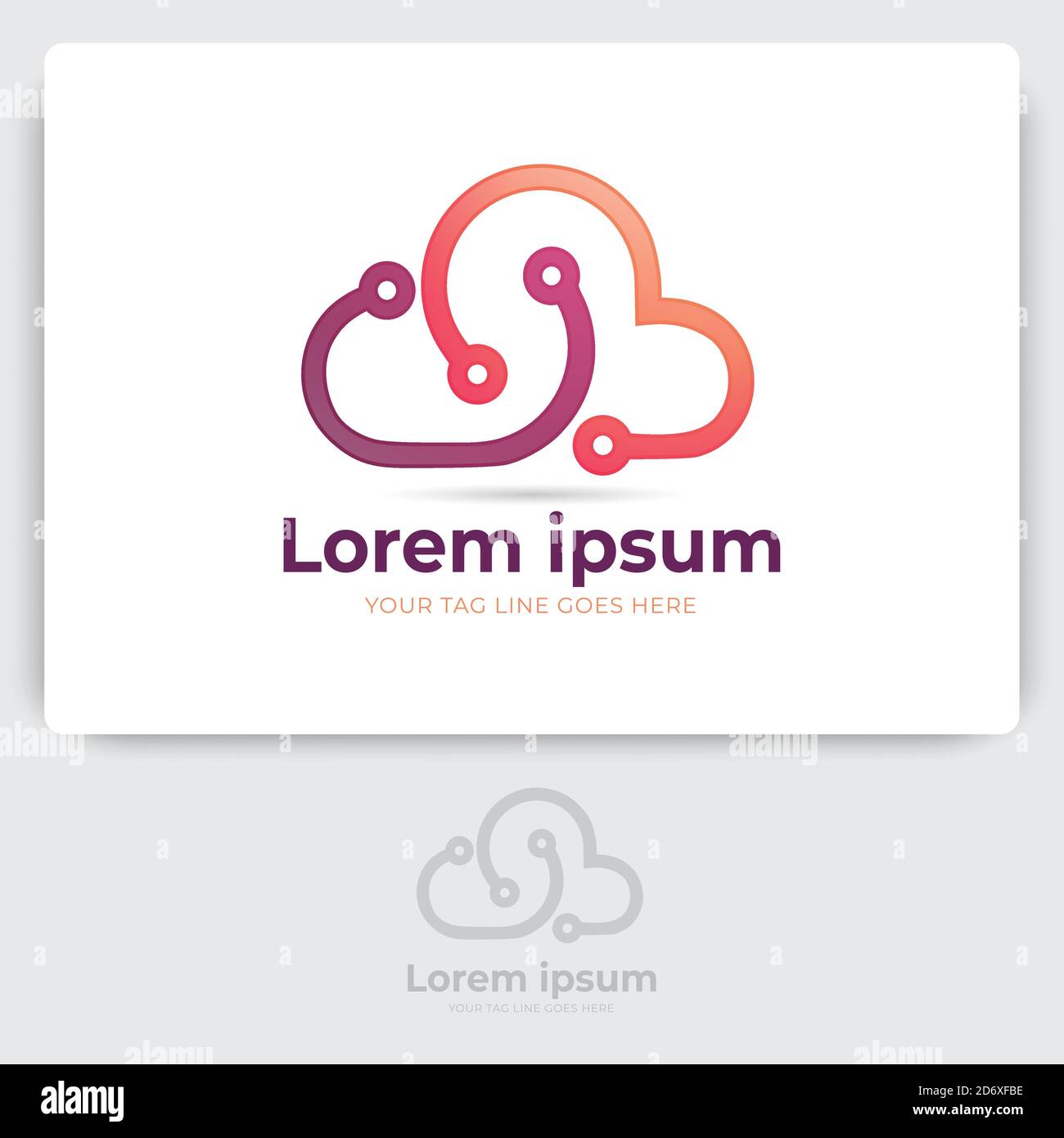 cloud tech logo design. data server cloud technology vector Stock ...