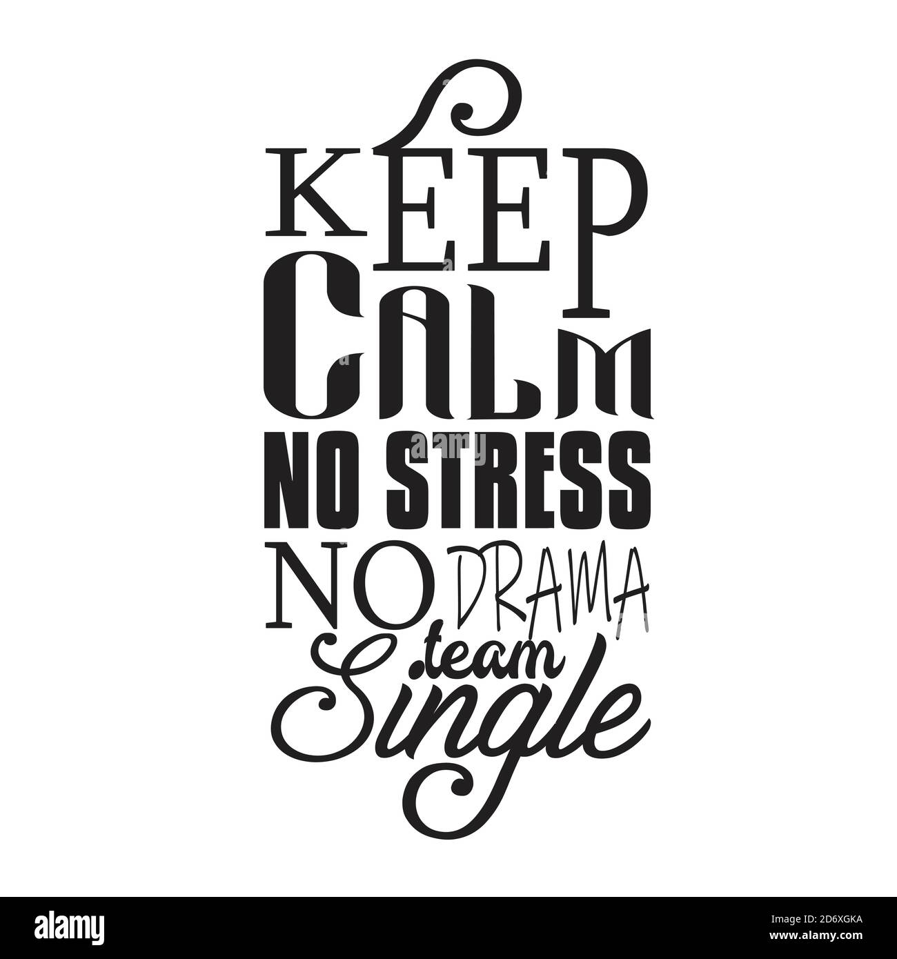 Single Quotes and Slogan good for T-Shirt. Keep Calm No Stress No ...