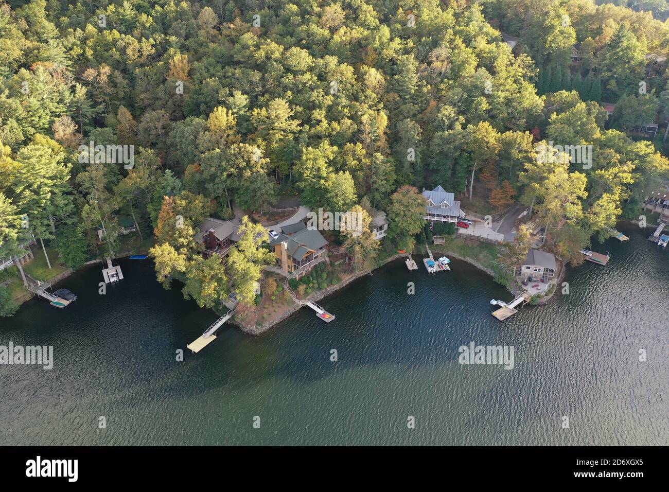 Lake Santeetlah, North Carolina October 17, 2020 Aerial view of