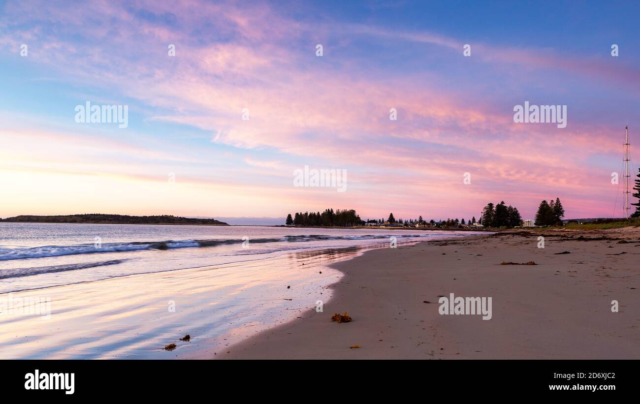 A beautiful pastel sunrise in Victor Harbor South Australia on October 20 2020 Stock Photo