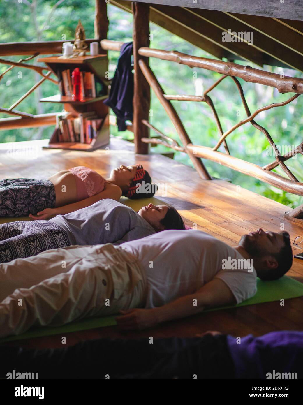 Amazon Jungle yoga retreat Stock Photo